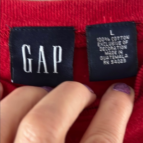GAP Kids Red Long Sleeve Tee with Logo - Picture 3 of 5